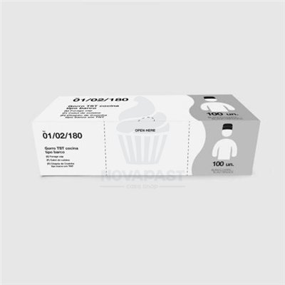 Gorros Descartáveis para Cozinha e Pastelaria - 100 Unidades