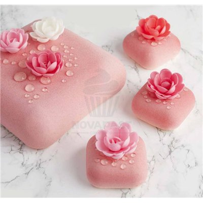 Flores de oblea azul para decorar tus pasteles creativos