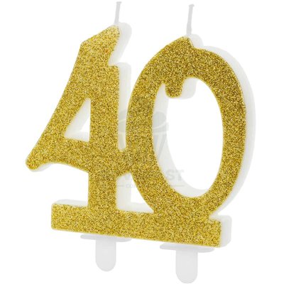 Golden Candle No. 40 PartyDeco: Elegance on your cake