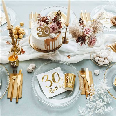 Vela dorada nº 30 - Élégance pour vos anniversaires