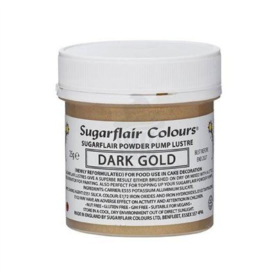 Pó Lustre Ouro Escuro Sugarflair 25g - Brilho Perfeito