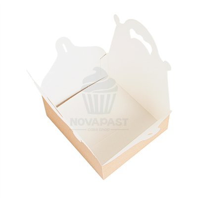 GDP Box with Handle Kraft Pastry 10x18x7 cm Ideal