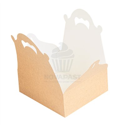 GDP Box with Handle Kraft Pastry 10x18x7 cm Ideal